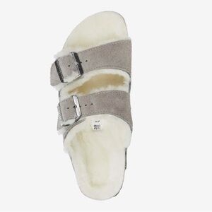 Birkenstock Gray Shearling Lined Arizona Sandals
